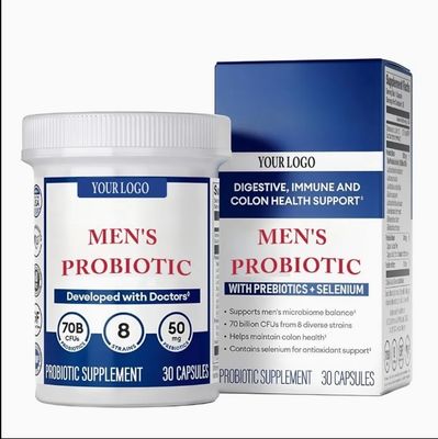 OEM Vegan Men Probiotics 70 Billion Cfu Probiotic Weight Loss Capsules Supplement